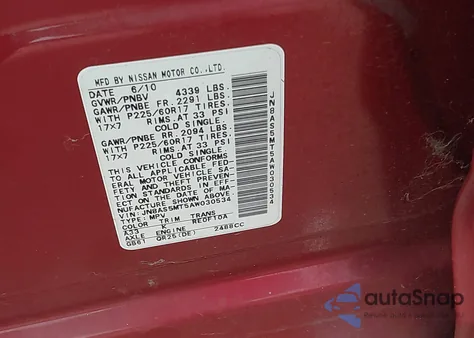 2010 Nissan Rogue Sl from USA, damaged, VIN JN8AS5MT5AW030534